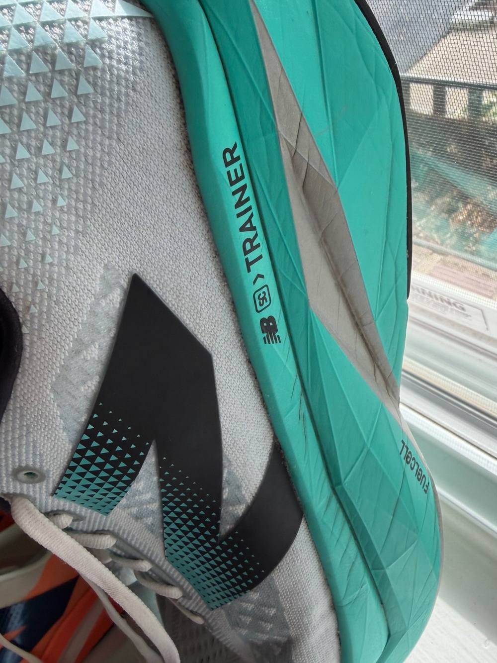 New Balance Trainer Shoe in Teal, Black, and White
